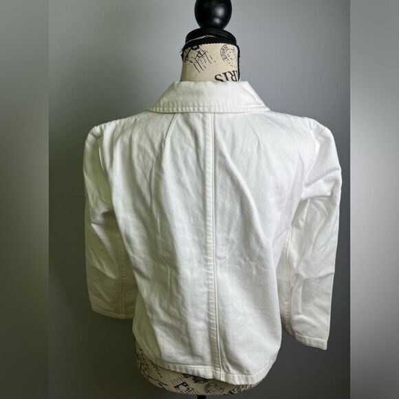 J.Crew Denim blazer-jacket in white NWT Size 0 - Picture 5 of 11